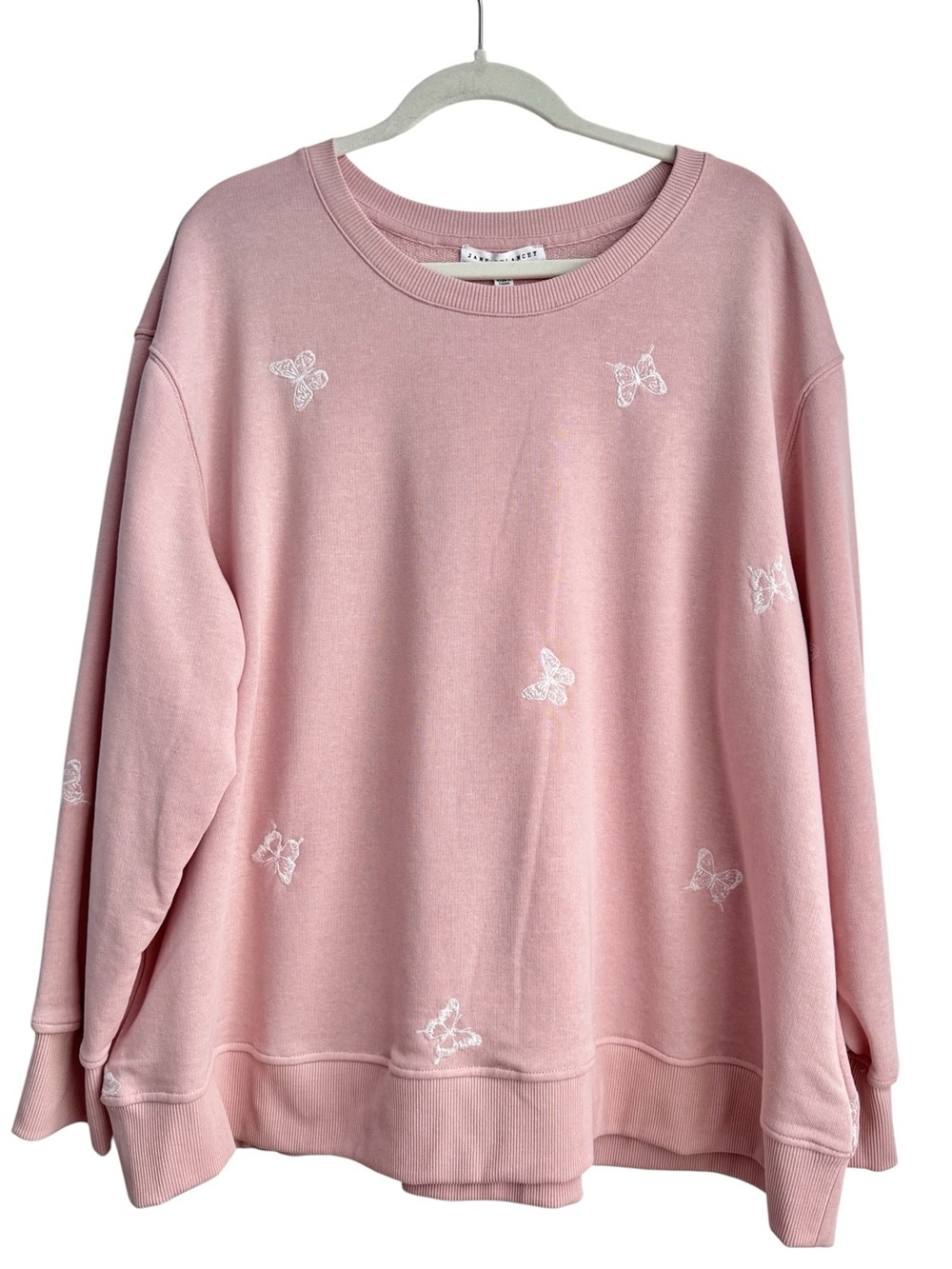 Jane & Delancey Pink Butterfly Lightweight Sweater, Size 2X - NWT